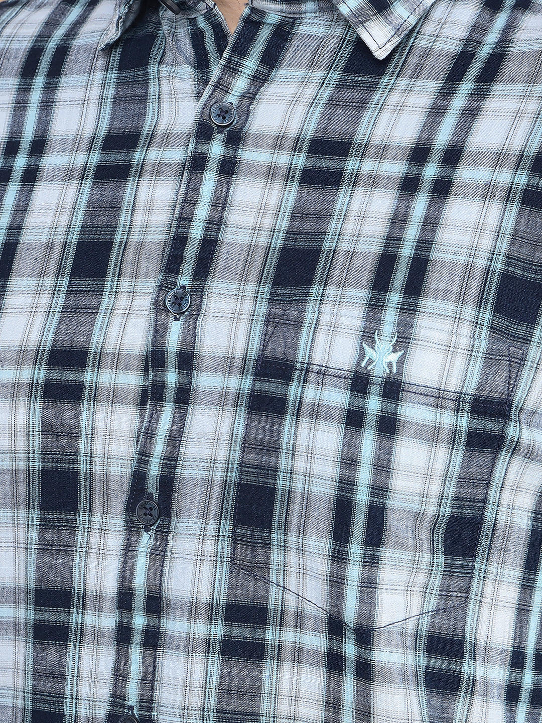Green Checked 100% Cotton Shirt-Men Shirts-Crimsoune Club