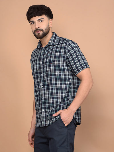 Green Checked 100% Cotton Shirt-Men Shirts-Crimsoune Club