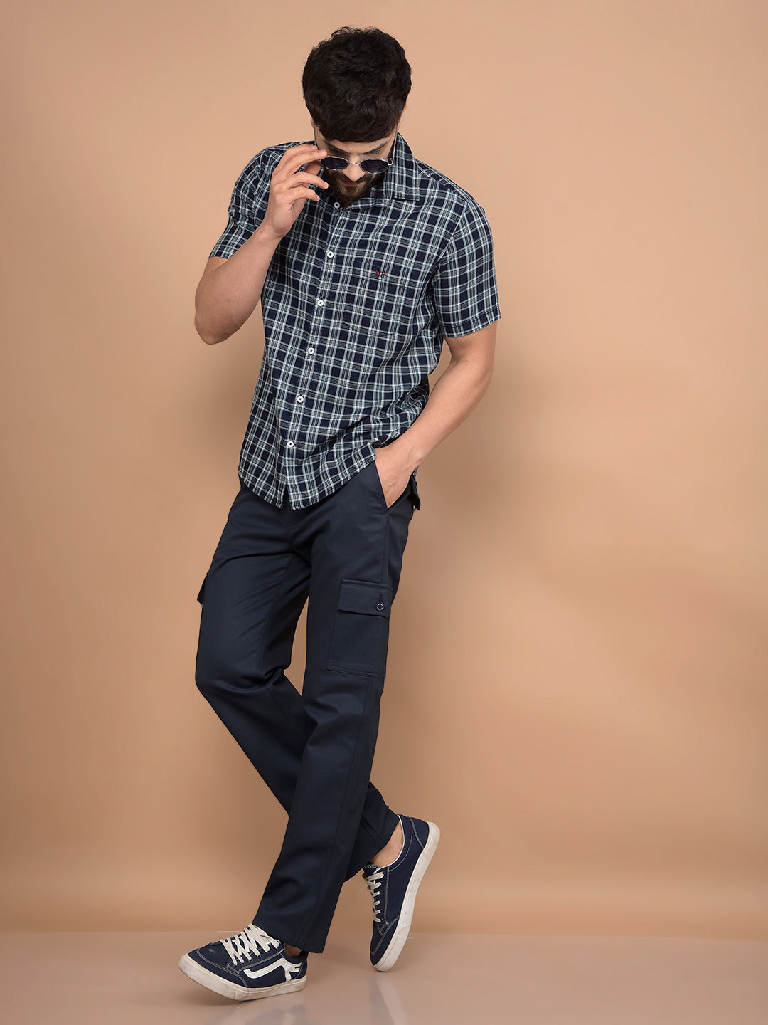 Green Checked 100% Cotton Shirt-Men Shirts-Crimsoune Club