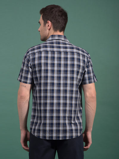 Olive Checked 100% Cotton Shirt-Men Shirts-Crimsoune Club