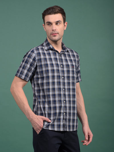 Olive Checked 100% Cotton Shirt-Men Shirts-Crimsoune Club