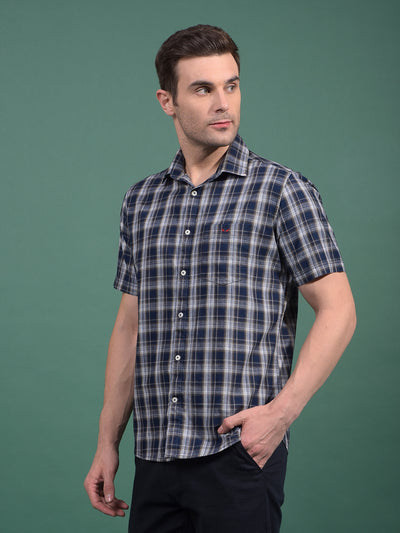 Olive Checked 100% Cotton Shirt-Men Shirts-Crimsoune Club