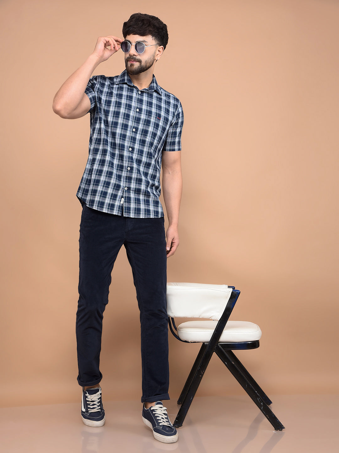 Green Checked 100% Cotton Shirt-Men Shirts-Crimsoune Club