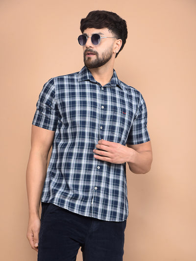 Green Checked 100% Cotton Shirt-Men Shirts-Crimsoune Club