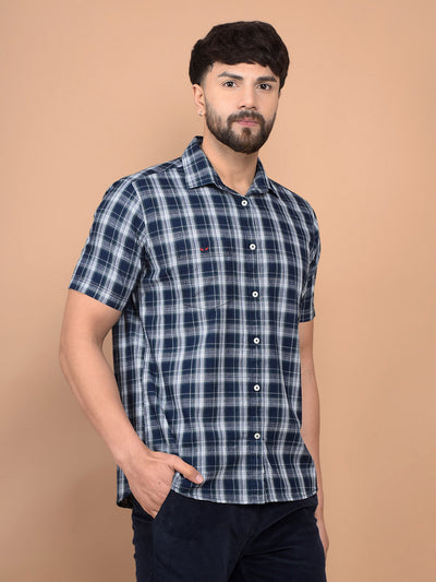Green Checked 100% Cotton Shirt-Men Shirts-Crimsoune Club