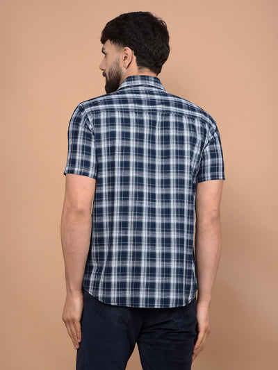 Green Checked 100% Cotton Shirt-Men Shirts-Crimsoune Club