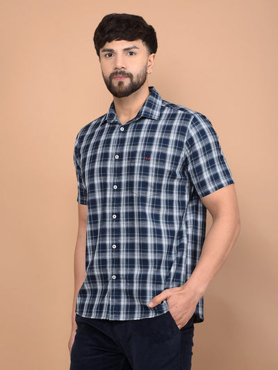 Green Checked 100% Cotton Shirt-Men Shirts-Crimsoune Club
