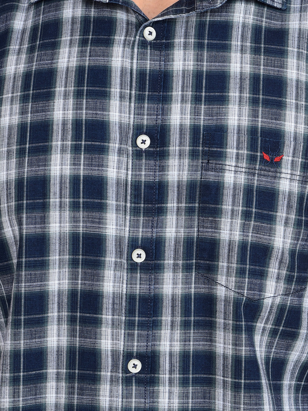 Green Checked 100% Cotton Shirt-Men Shirts-Crimsoune Club