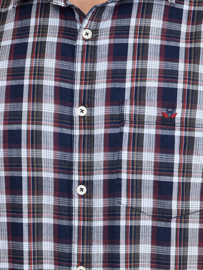 Maroon Checked 100% Cotton Shirt-Men Shirts-Crimsoune Club