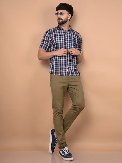 Maroon Checked 100% Cotton Shirt-Men Shirts-Crimsoune Club