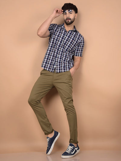 Maroon Checked 100% Cotton Shirt-Men Shirts-Crimsoune Club