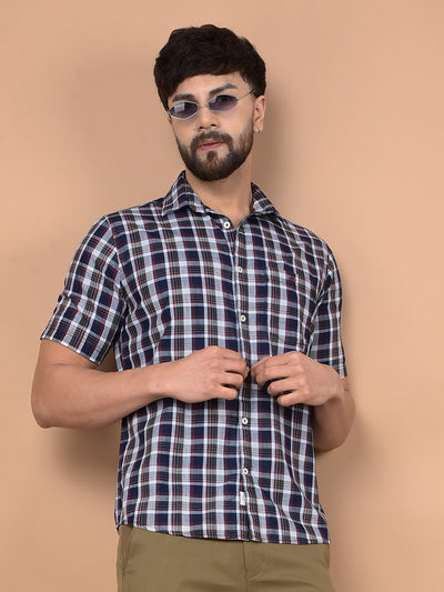Maroon Checked 100% Cotton Shirt-Men Shirts-Crimsoune Club