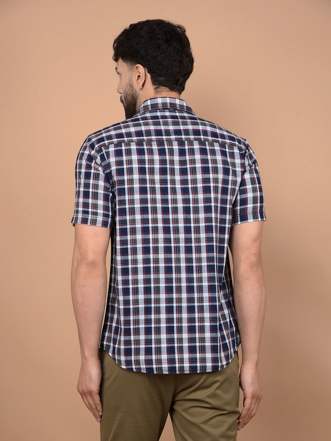 Maroon Checked 100% Cotton Shirt-Men Shirts-Crimsoune Club
