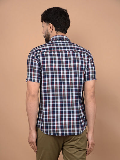 Maroon Checked 100% Cotton Shirt-Men Shirts-Crimsoune Club