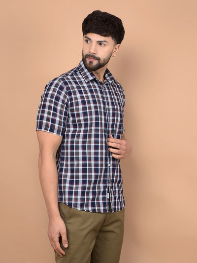 Maroon Checked 100% Cotton Shirt-Men Shirts-Crimsoune Club