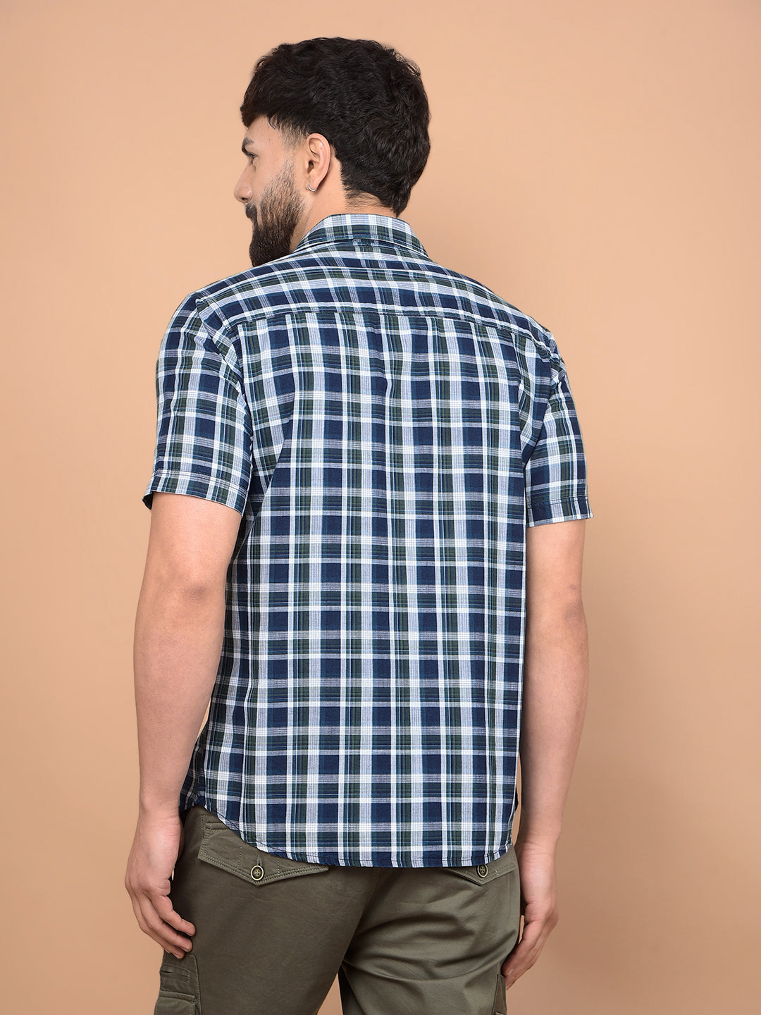 Green Checked 100% Cotton Shirt-Men Shirts-Crimsoune Club