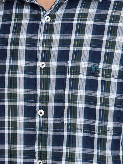 Green Checked 100% Cotton Shirt-Men Shirts-Crimsoune Club