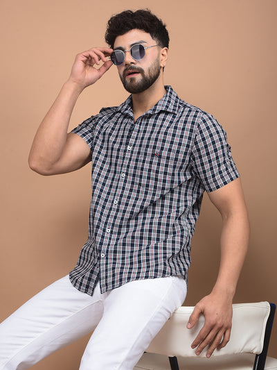 Red Checked 100% Cotton Shirt-Men Shirts-Crimsoune Club