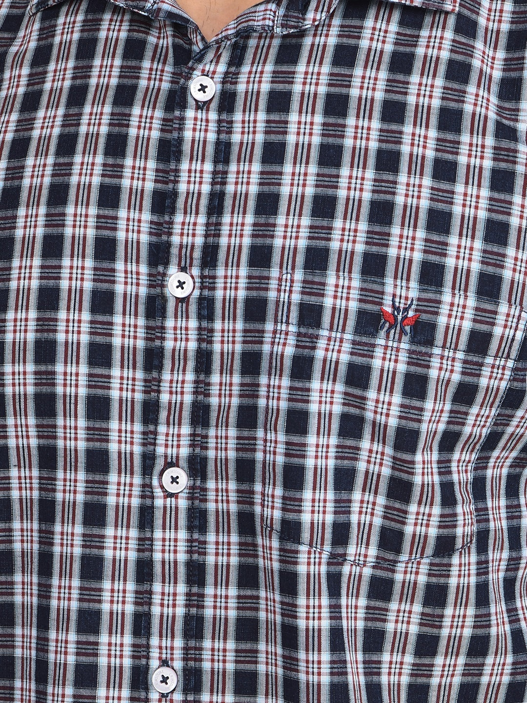 Red Checked 100% Cotton Shirt-Men Shirts-Crimsoune Club