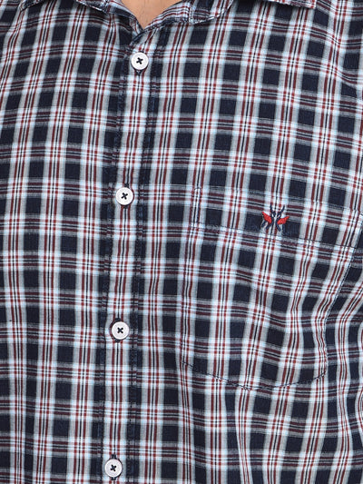 Red Checked 100% Cotton Shirt-Men Shirts-Crimsoune Club
