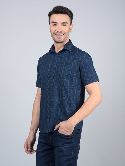 Green Printed 100% Cotton Shirt-Men Shirts-Crimsoune Club