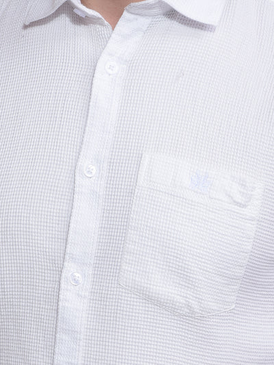 White 100% Cotton Shirt-Men Shirts-Crimsoune Club
