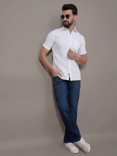 White 100% Cotton Shirt-Men Shirts-Crimsoune Club