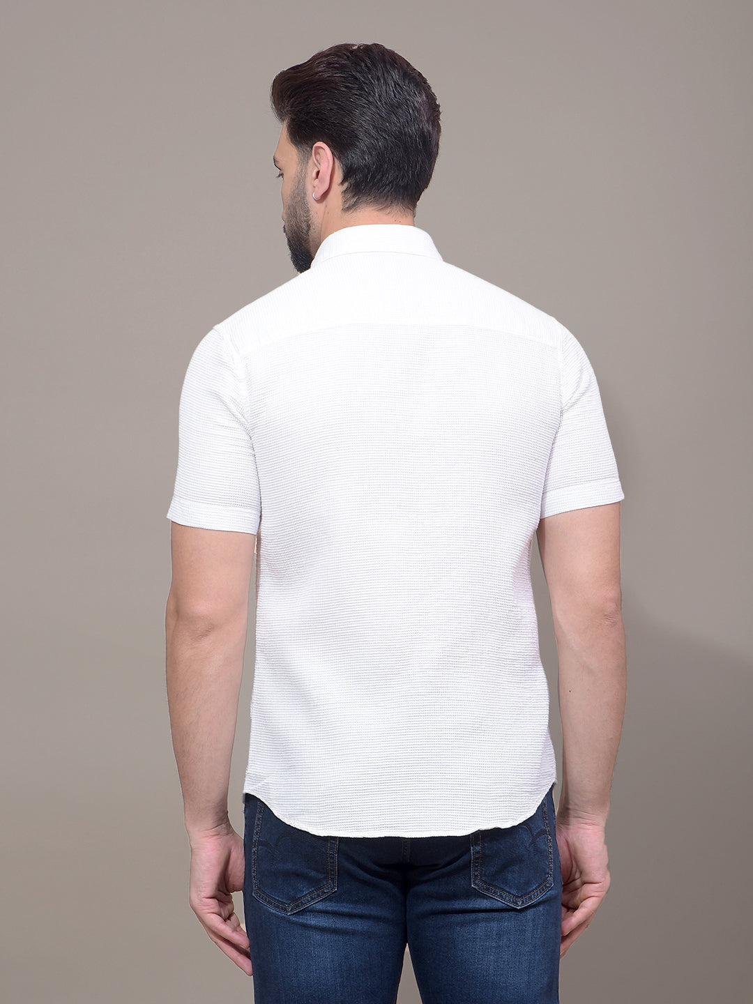 White 100% Cotton Shirt-Men Shirts-Crimsoune Club