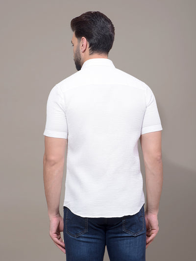White 100% Cotton Shirt-Men Shirts-Crimsoune Club