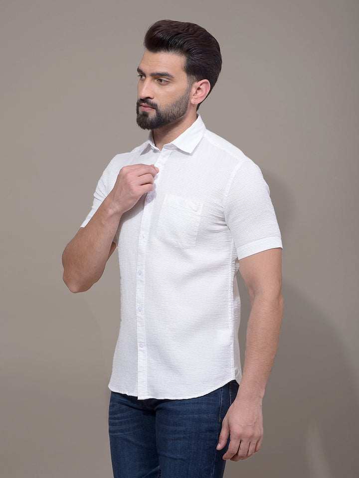 White 100% Cotton Shirt-Men Shirts-Crimsoune Club