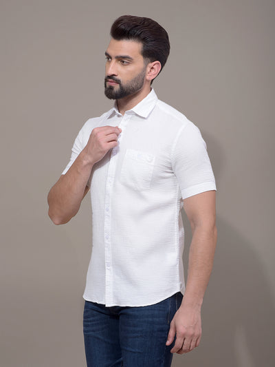 White 100% Cotton Shirt-Men Shirts-Crimsoune Club