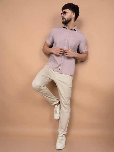 Purple 100% Cotton Shirt-Men Shirts-Crimsoune Club