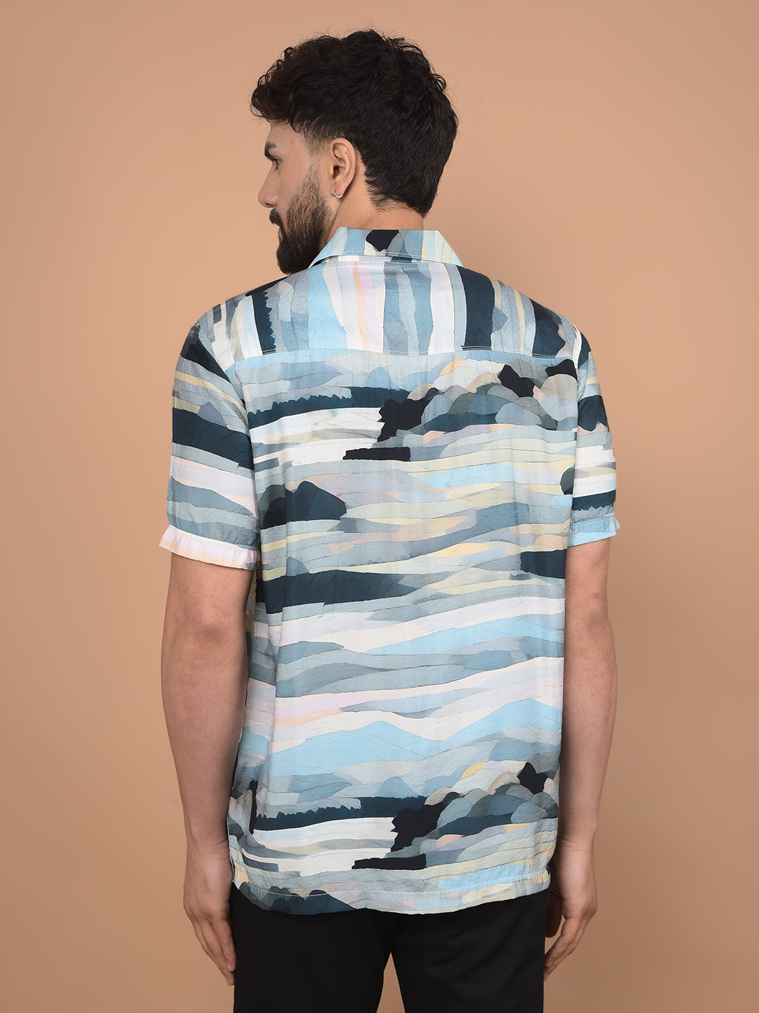Multi-Color Printed Cuban Collar Shirt-Men Shirts-Crimsoune Club