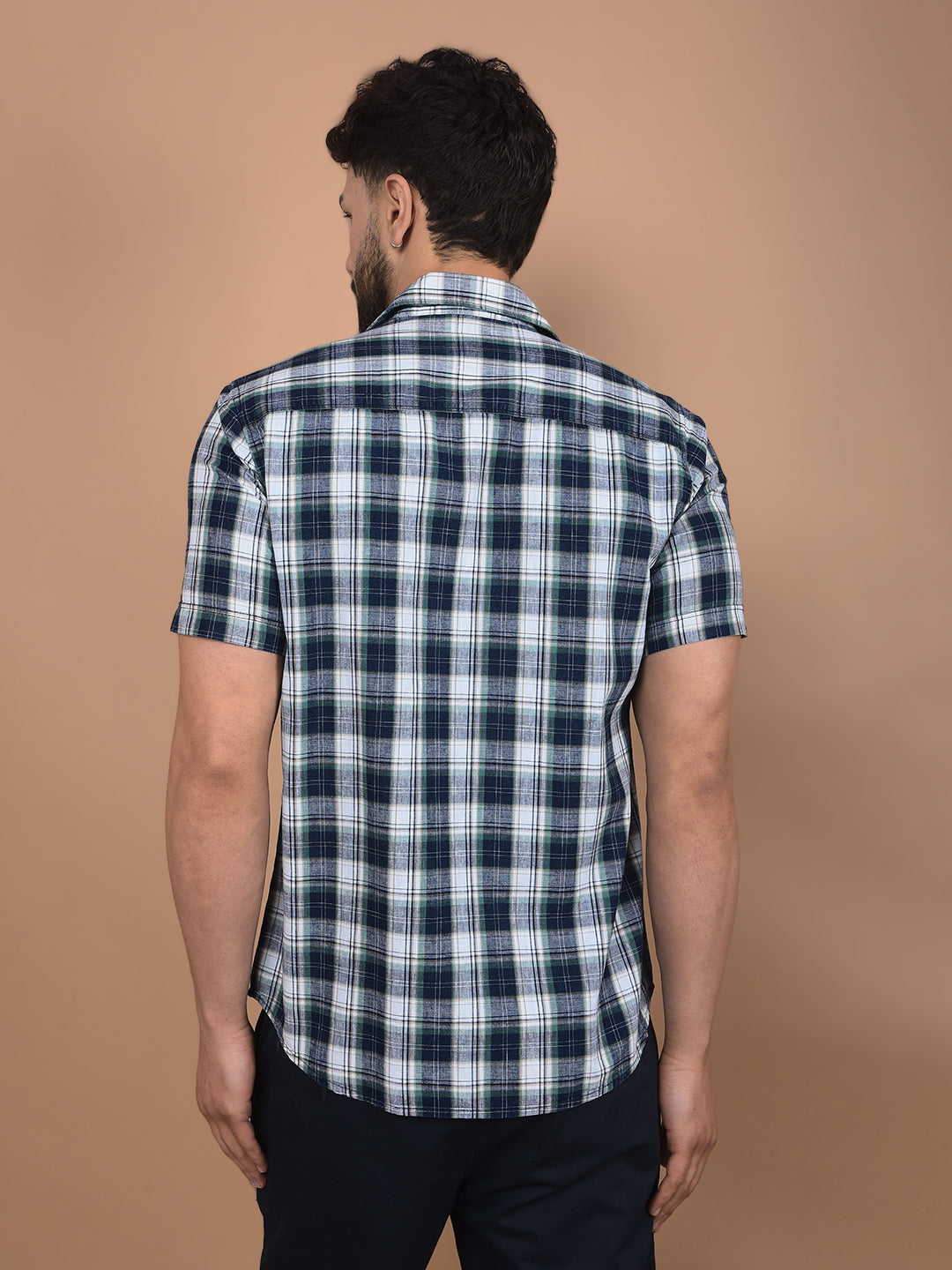 White Checked 100% Cotton Shirt-Men Shirts-Crimsoune Club