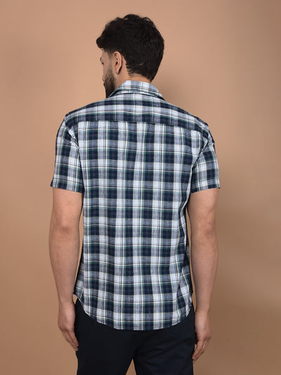 White Checked 100% Cotton Shirt-Men Shirts-Crimsoune Club