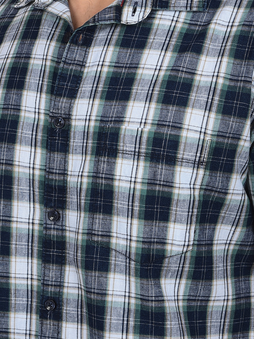 White Checked 100% Cotton Shirt-Men Shirts-Crimsoune Club