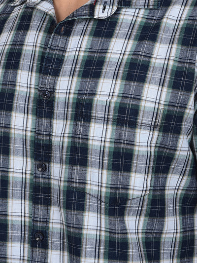 White Checked 100% Cotton Shirt-Men Shirts-Crimsoune Club