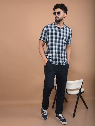 White Checked 100% Cotton Shirt-Men Shirts-Crimsoune Club
