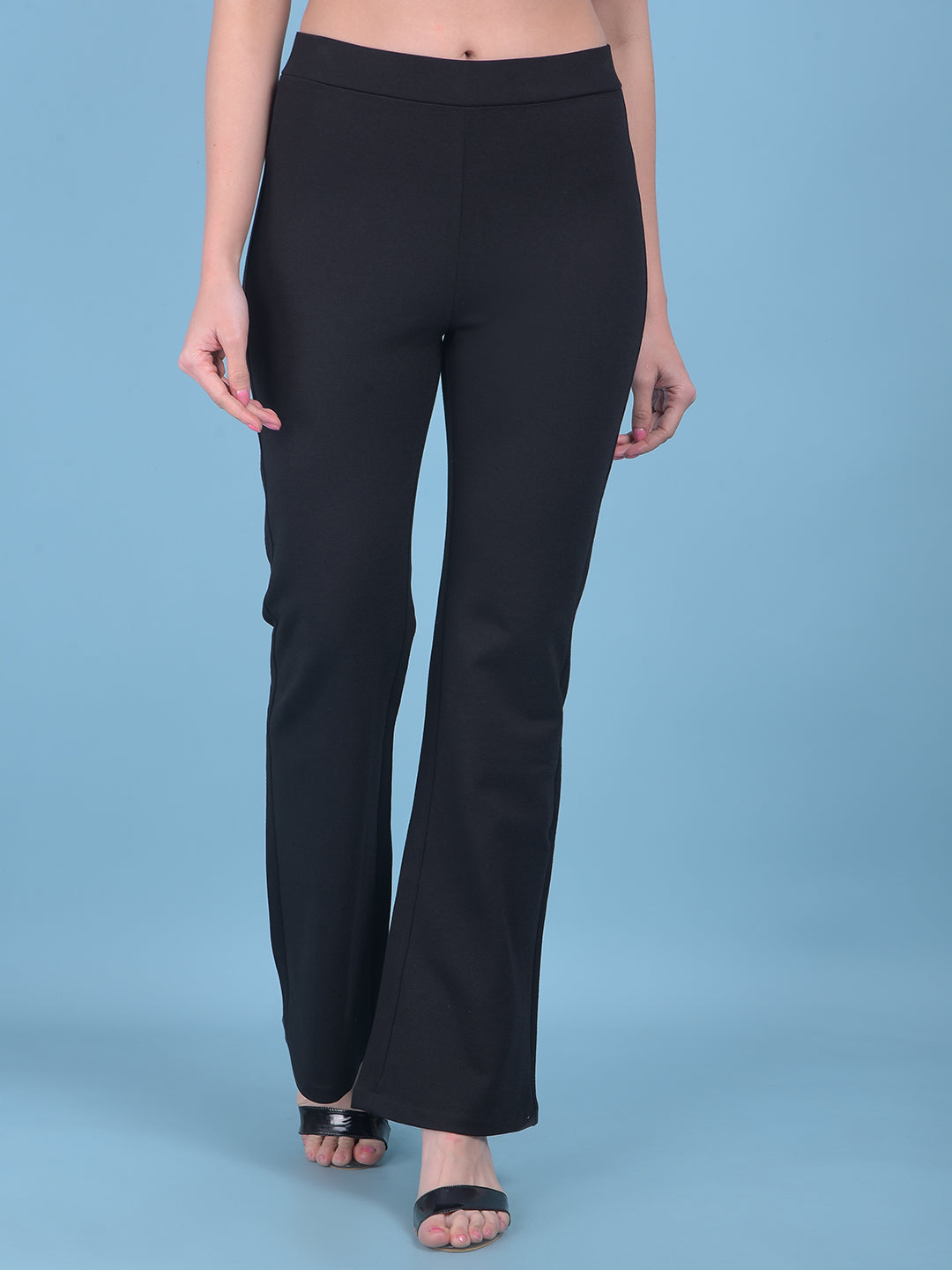 Black Skinny Treggings-Women Treggings-Crimsoune Club