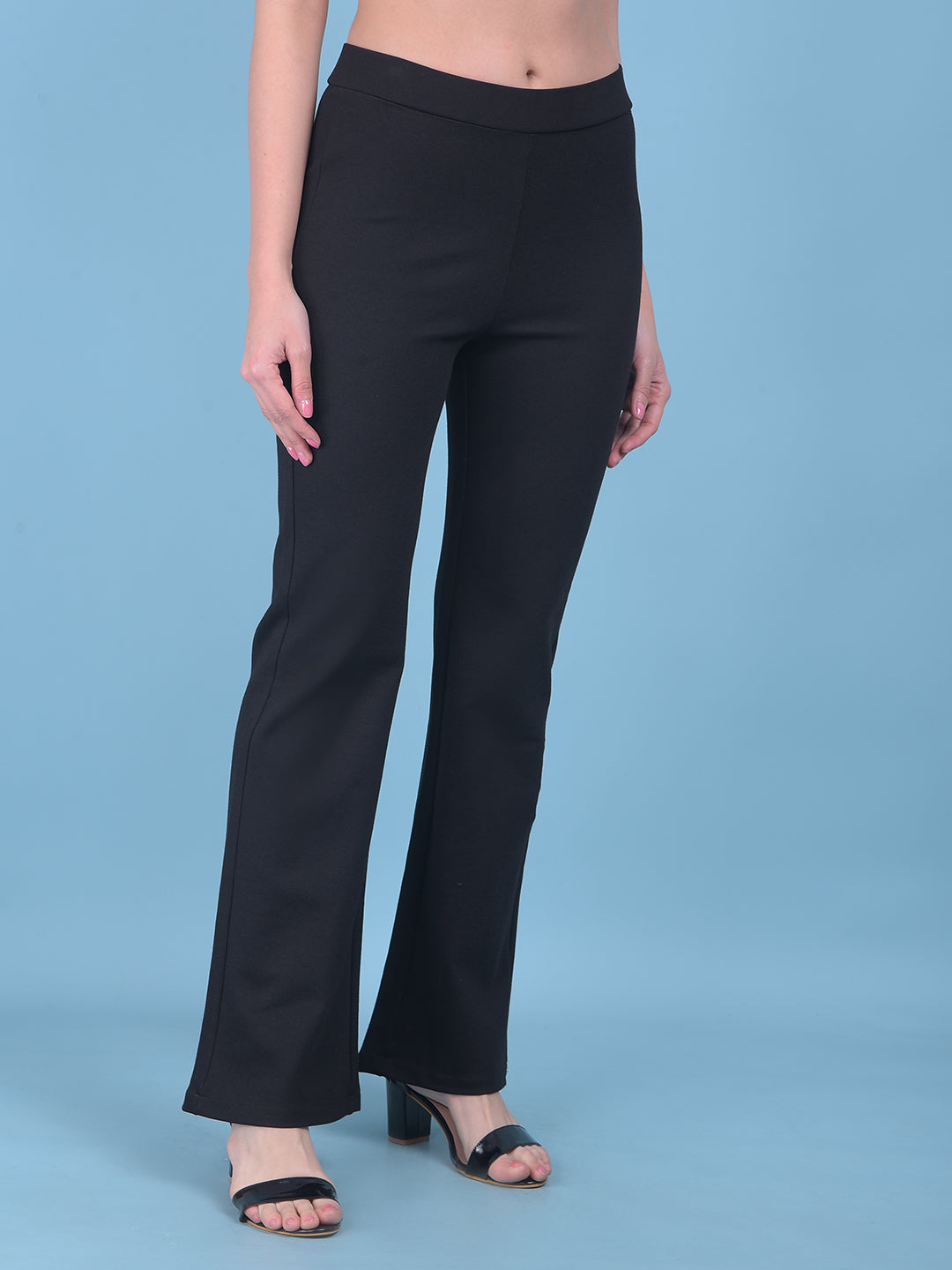 Black Skinny Treggings-Women Treggings-Crimsoune Club