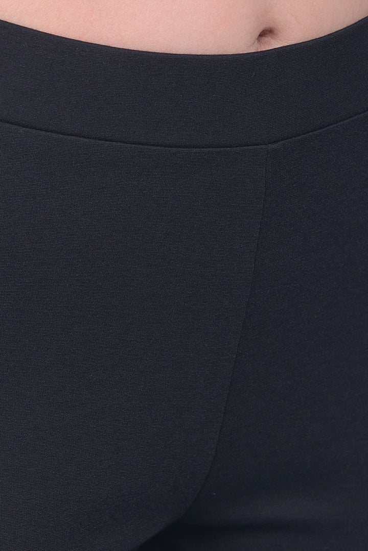 Black Skinny Treggings-Women Treggings-Crimsoune Club