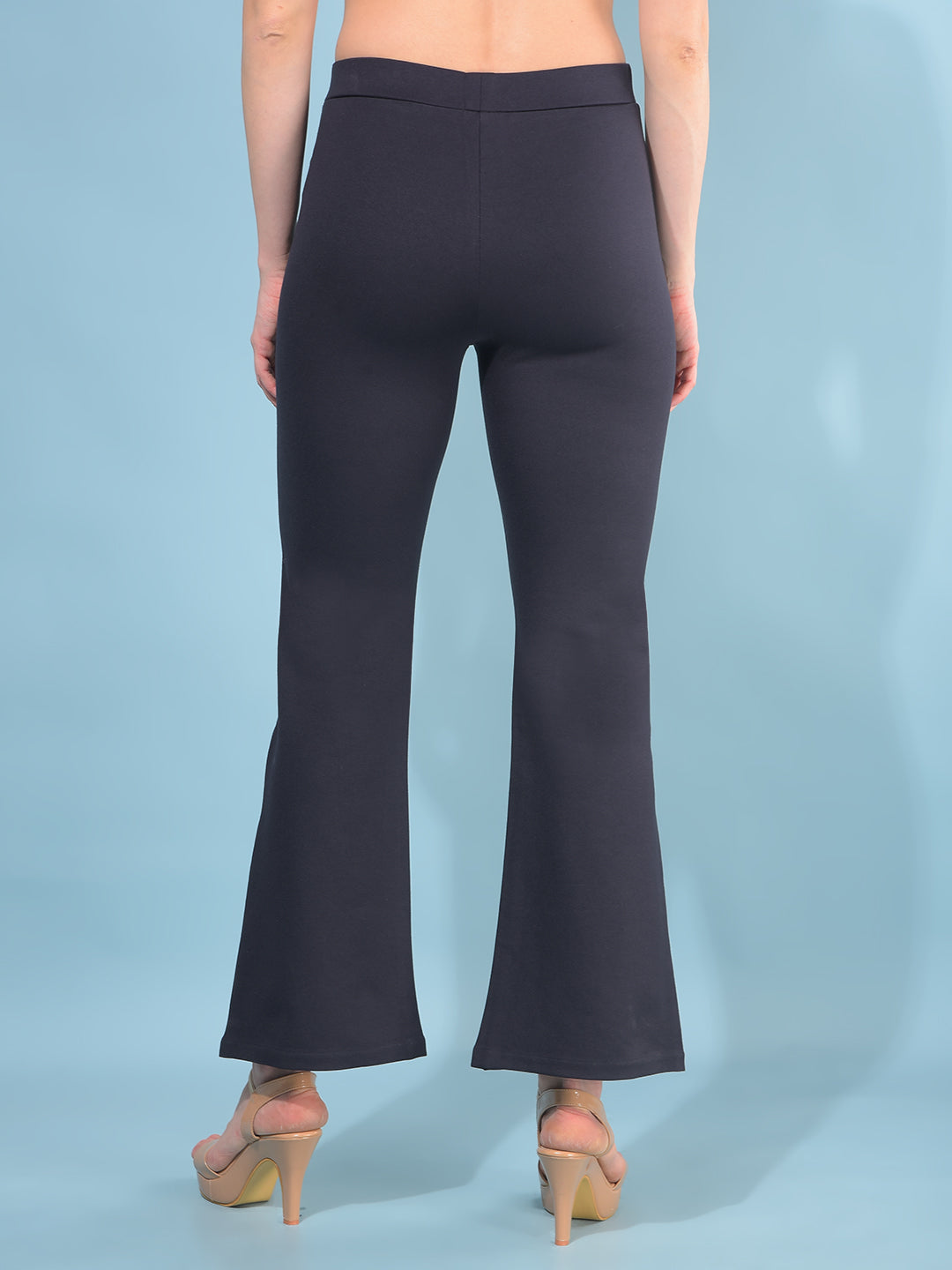 Navy Blue Bootcut Tregging-Women Tregging-Crimsoune Club