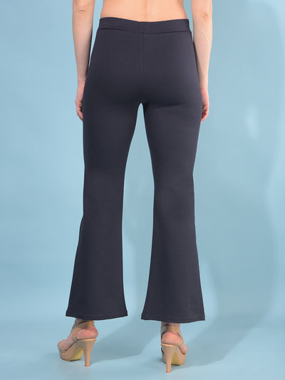 Navy Blue Bootcut Tregging-Women Tregging-Crimsoune Club