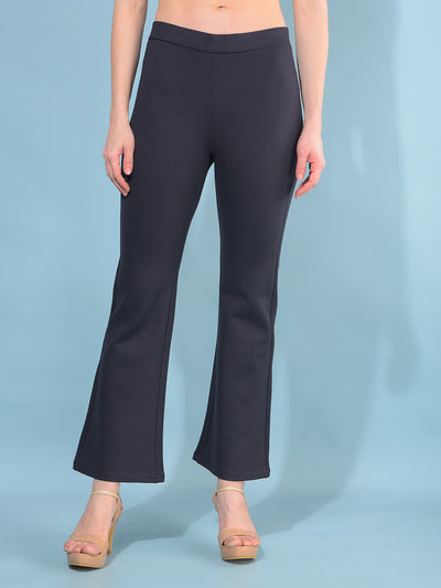Navy Blue Bootcut Tregging-Women Tregging-Crimsoune Club