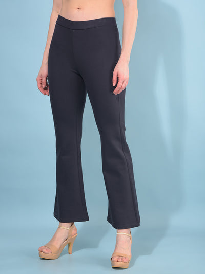 Navy Blue Bootcut Tregging-Women Tregging-Crimsoune Club