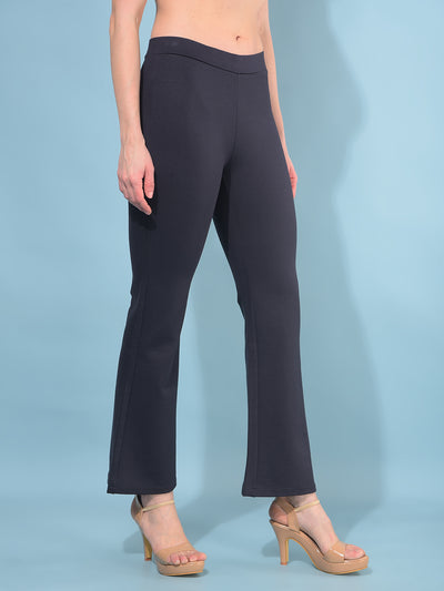 Navy Blue Bootcut Tregging-Women Tregging-Crimsoune Club