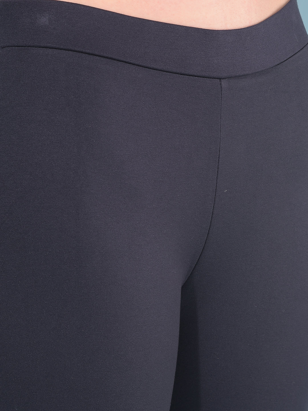 Navy Blue Bootcut Tregging-Women Tregging-Crimsoune Club