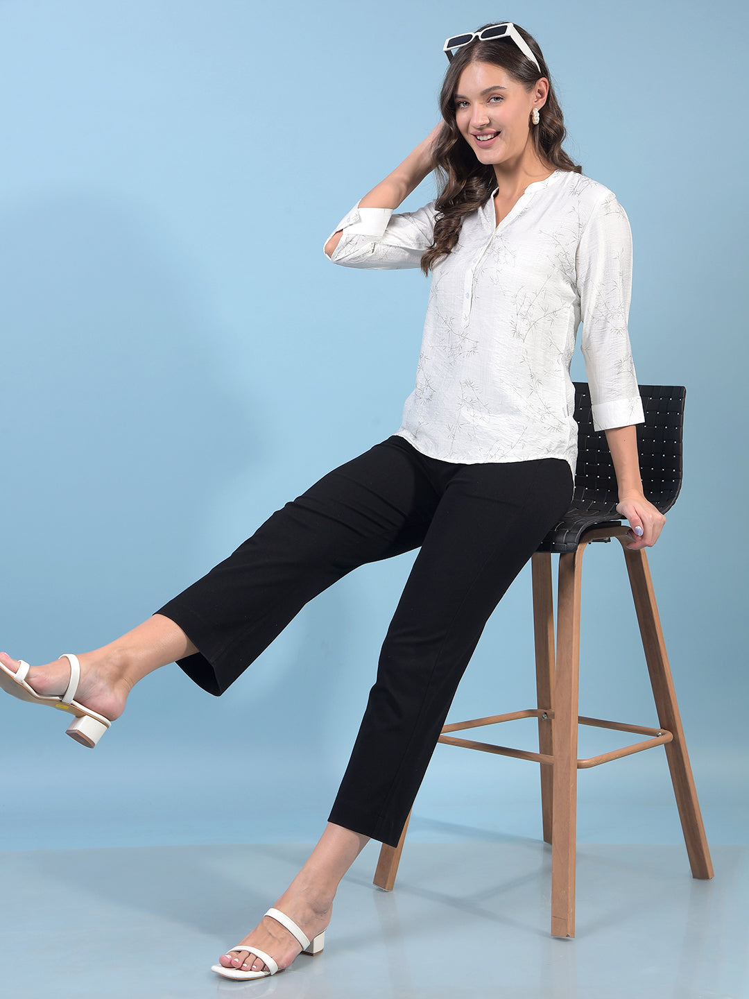 Women's Black Straight Trousers-Women Trousers-Crimsoune Club