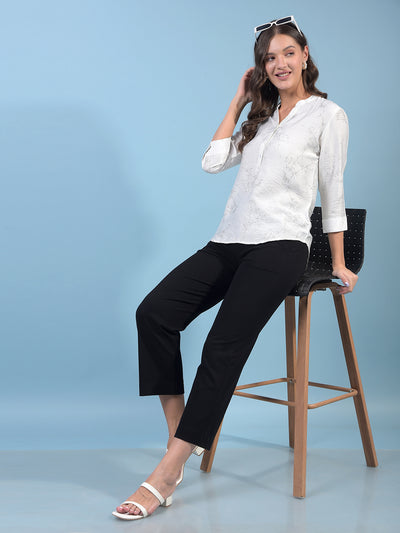 Women's Black Straight Trousers-Women Trousers-Crimsoune Club