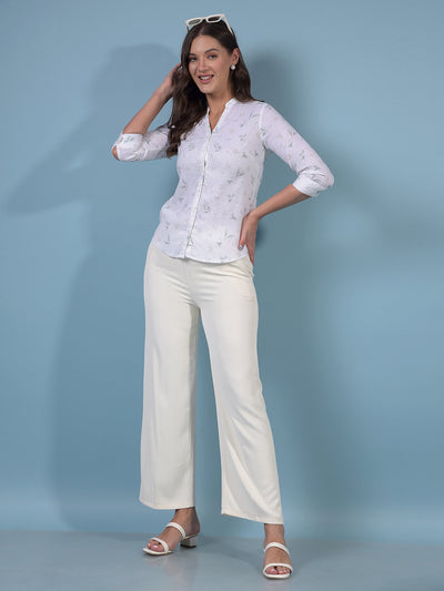 Women's Beige Wide-Leg Trousers-Women Trousers-Crimsoune Club